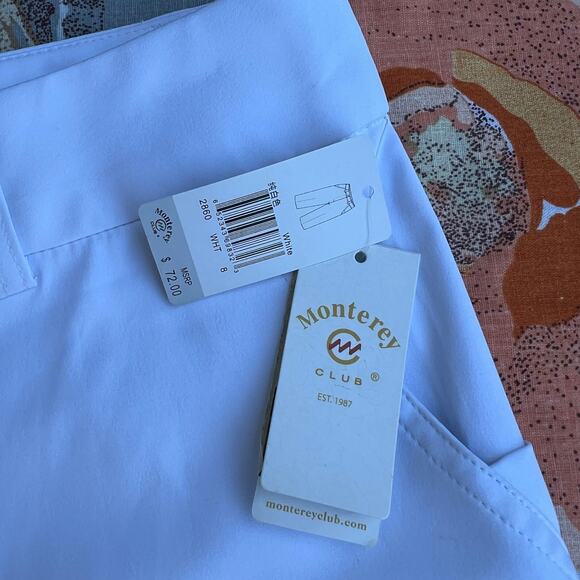 Monterey Club Women’s White Capri: Size 8: NW - Picture 3 of 4